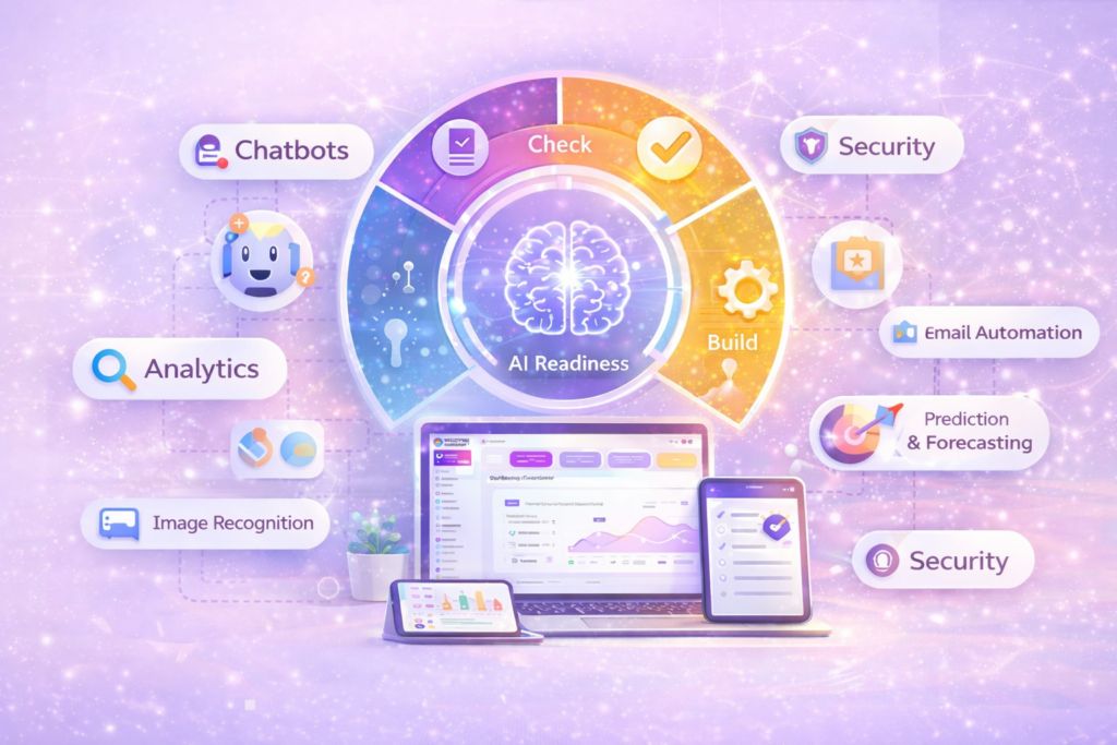 AI strategy showing people, data, and tools coming together to drive business growth.