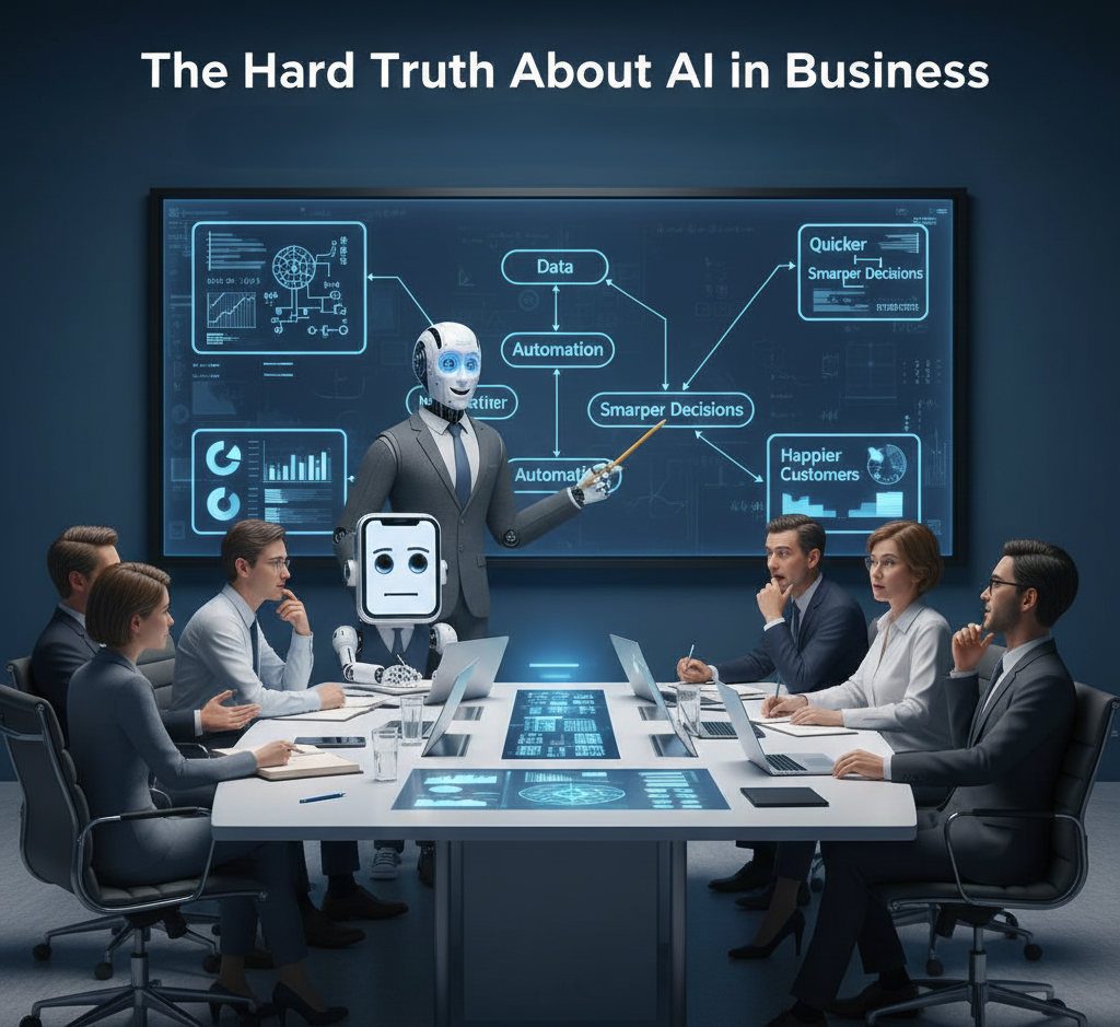 AI helping businesses use data and automation to improve decisions and operations.