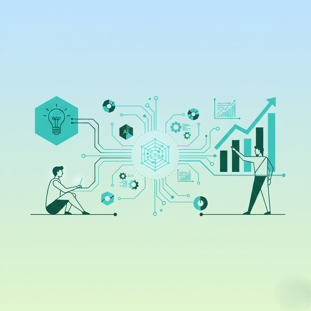 Humans and AI collaborating to build scalable and innovative digital solutions.