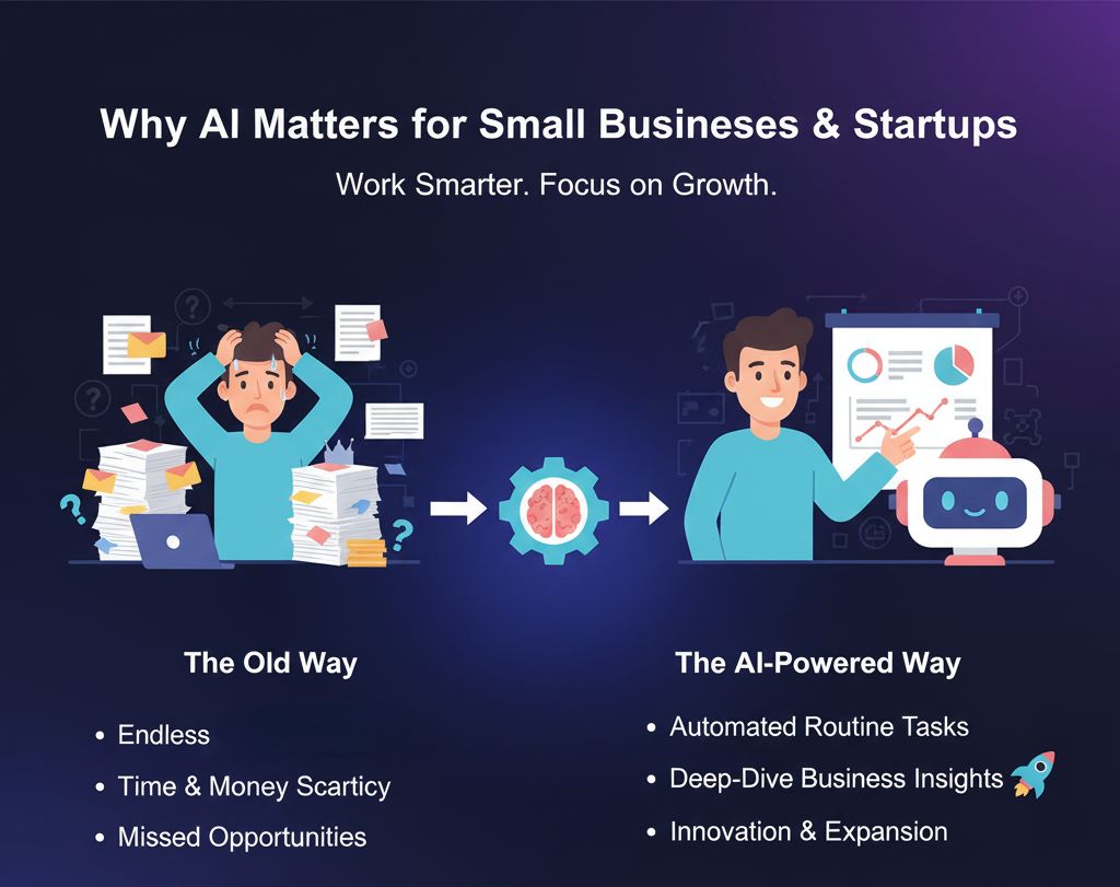 How AI helps small businesses automate tasks, gain insights, and improve efficiency.