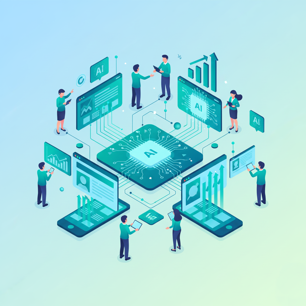 AI and humans successfully executing scalable and functional digital projects.