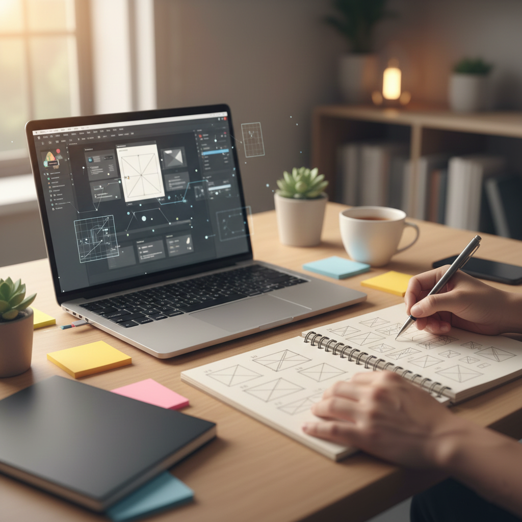 Designers using AI tools while maintaining a human-centered creative process.