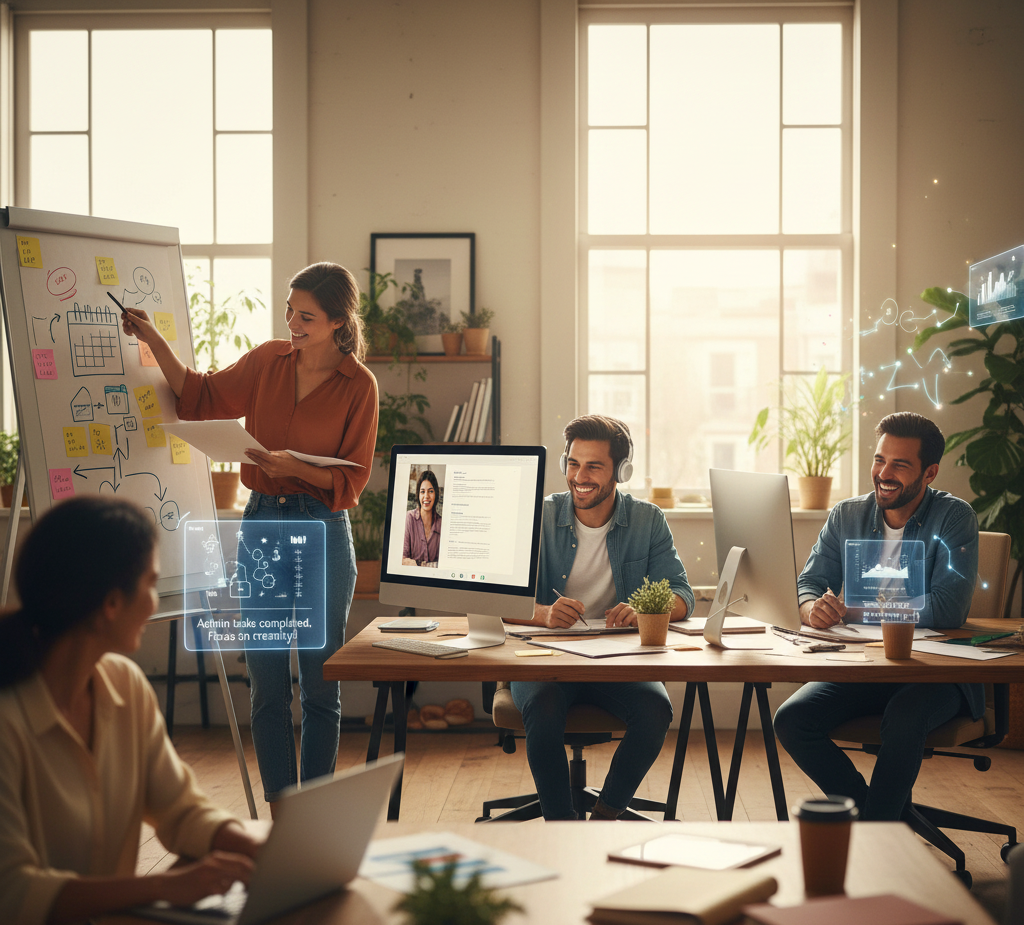 Business process automation using AI to reduce repetitive manual work.
