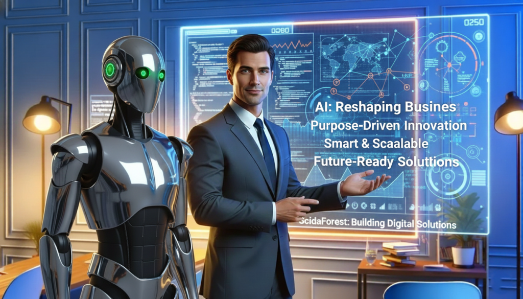Digital solutions helping businesses grow, scale, and compete through purposeful innovation and smart technology using AI.