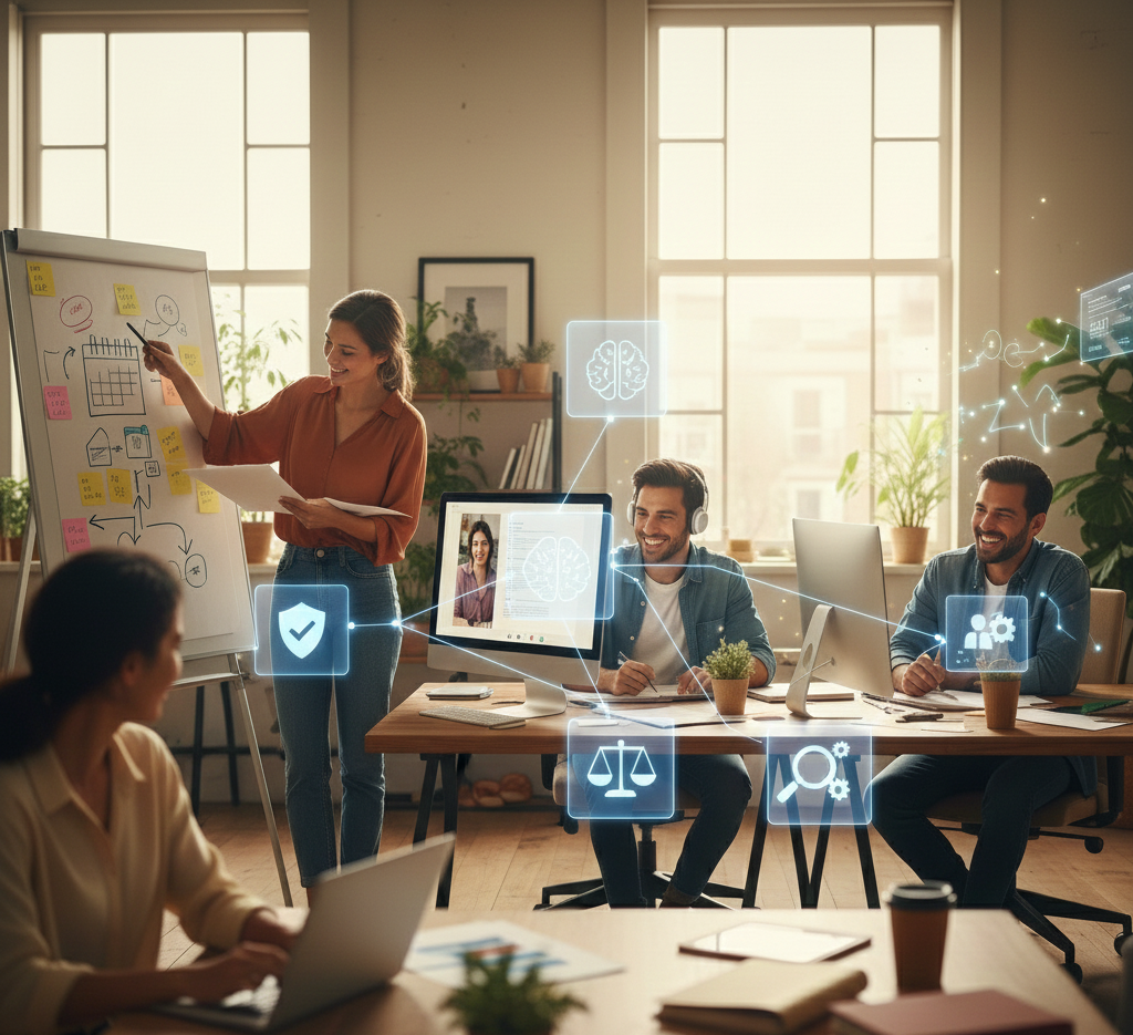 Showing how Ethical AI and data privacy works in business.