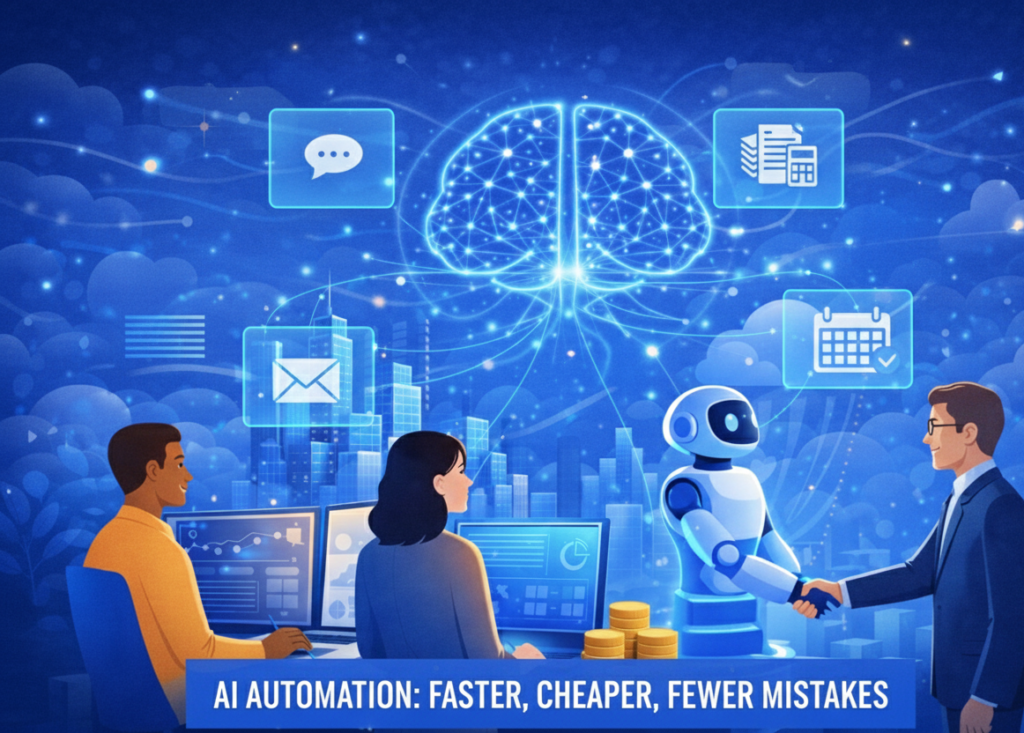 Displaying AI automation in business makes growth faster, cost cheaper and produce fewer mistakes.